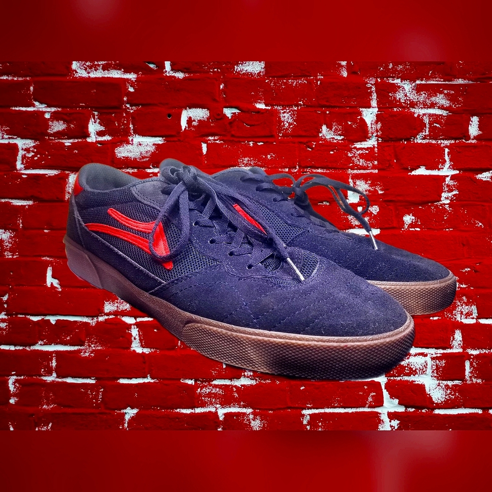 Lakai Cambridge Skate Shoes Navy & Red